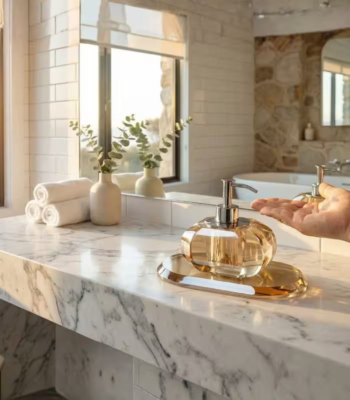 Bathroom Accessories Crystal Glass Amber