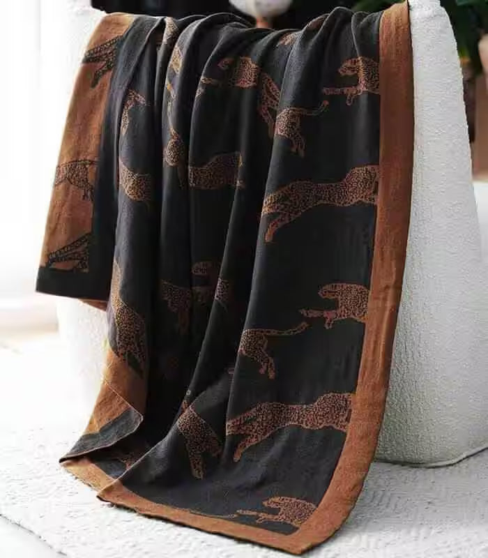 Leopard Print Blanket Throw Double-Sided 130 x 180 cm 1kg