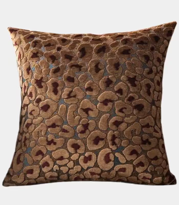 Leopard Print Textured Cushion Cover Collection Velvet 45x45 cm