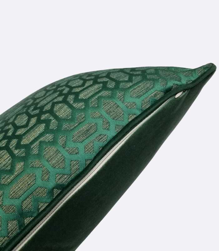 Dark Green Woven Velvet Throw Cushion Cover Decorative Square Pillow Case 45 x 45 cm