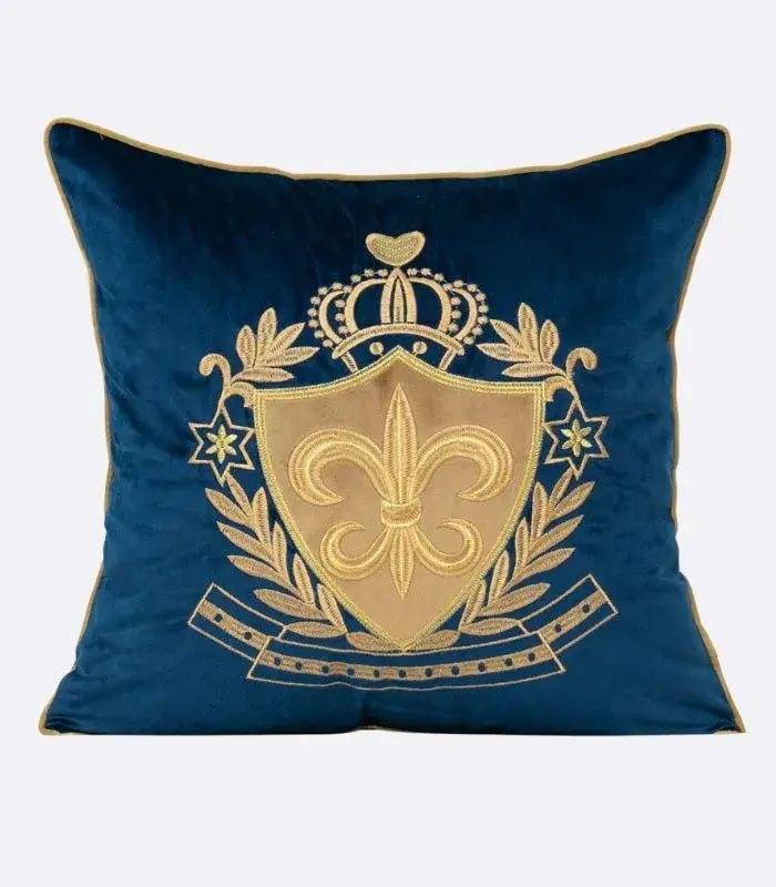 Royal Velvet Cushion Cover with Gold Embroidery 45cm