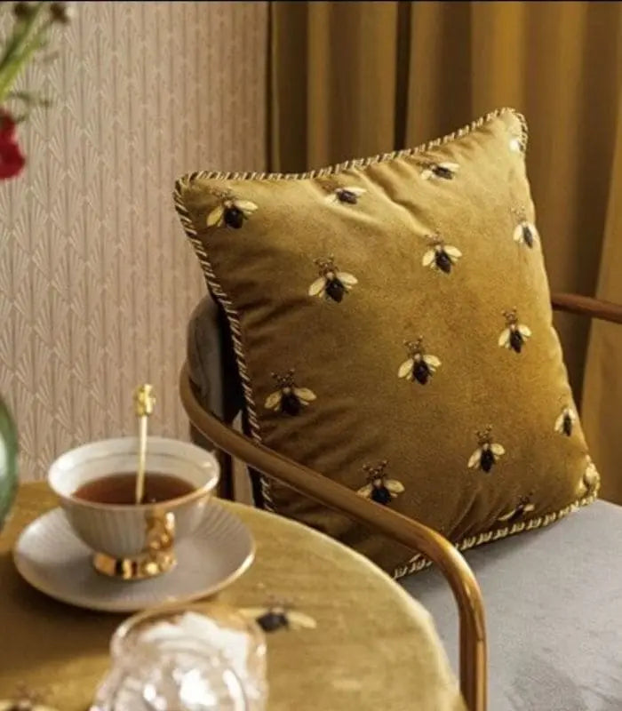 Retro Gold Cushion Cover Decorative Pillow Case Print Velvet
