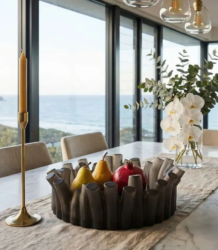 Bamboo Grove Decorative Bowl – Sculptural Resin Design 33 cm