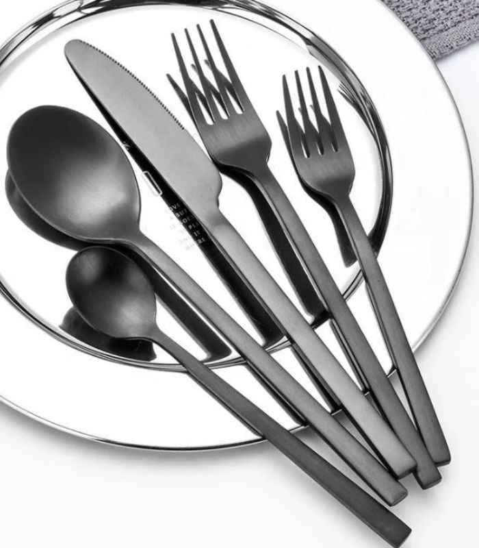 30 Pcs Set Cutlery Boston Contemporary 18/10 Matt Stainless Steel Set for 6