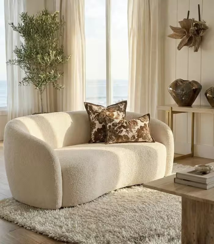 Jacquard Floral Cushion Cover – Rich Brown and Cream Botanical Design Decorative Pillow Case