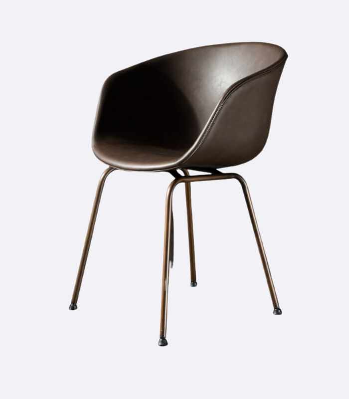 Modern Leather Dining Armchair 80cm