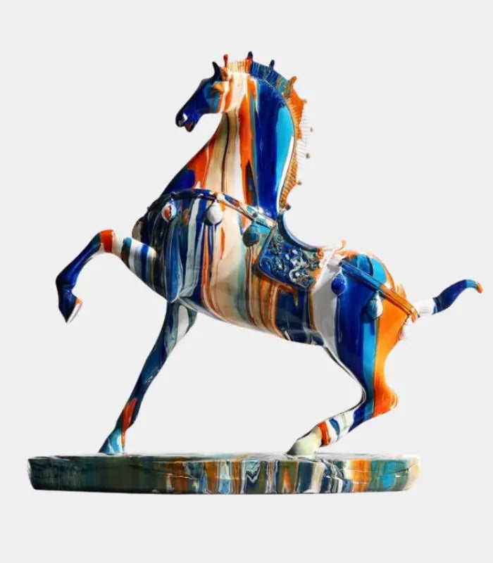Decorative Sculpture Horse Pride Resin White 35cm