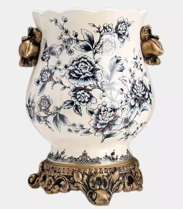 Elegant Blue & White Porcelain Vase with Crackle Glaze 21 cm (8.27 in)