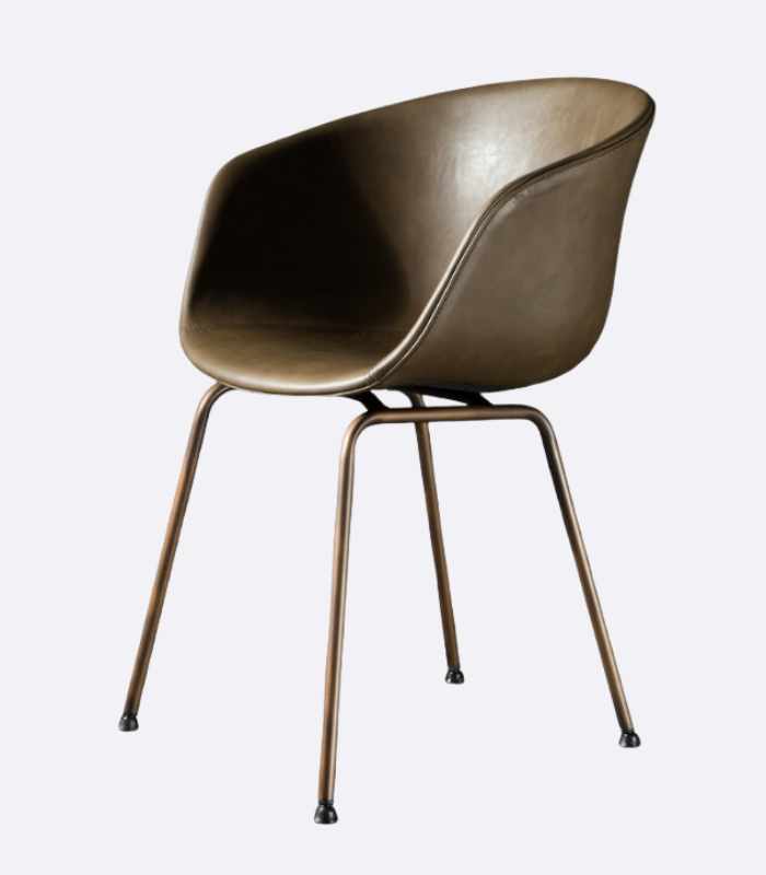 Modern Leather Dining Armchair 80cm