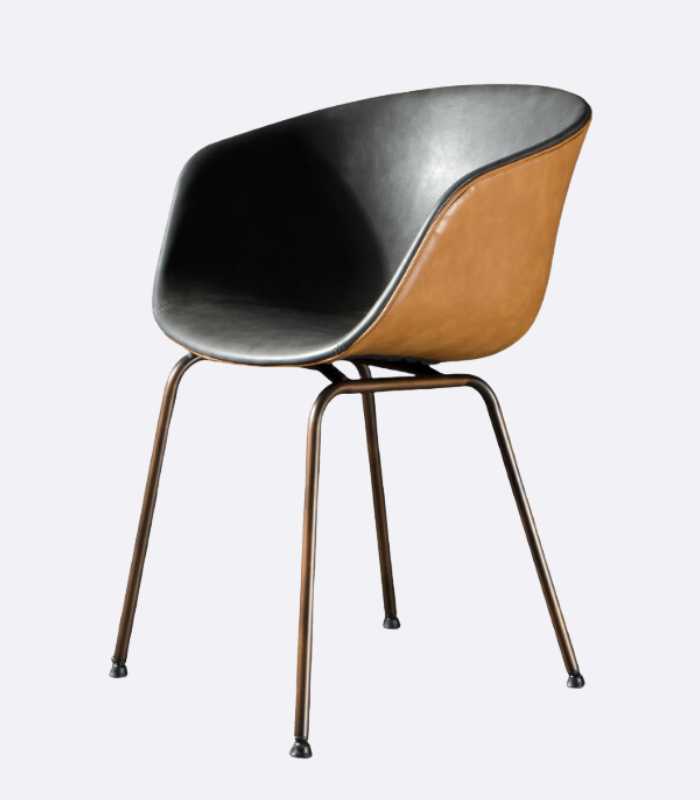 Modern Leather Dining Armchair 80cm