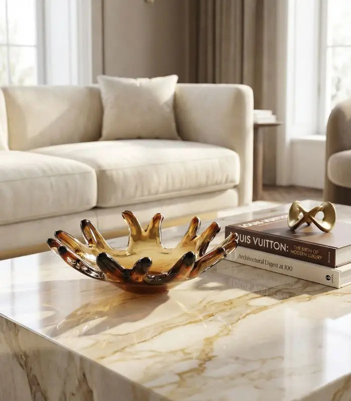 Valentina Handcrafted Glass Sculptural Bowl – Elegant Fruit & Decorative Bowl 30.5 cm 12 in