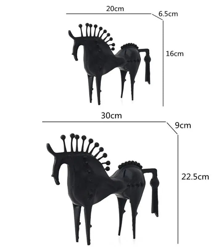 Amaya Abstract Horse Decorative Sculpture Metal Black