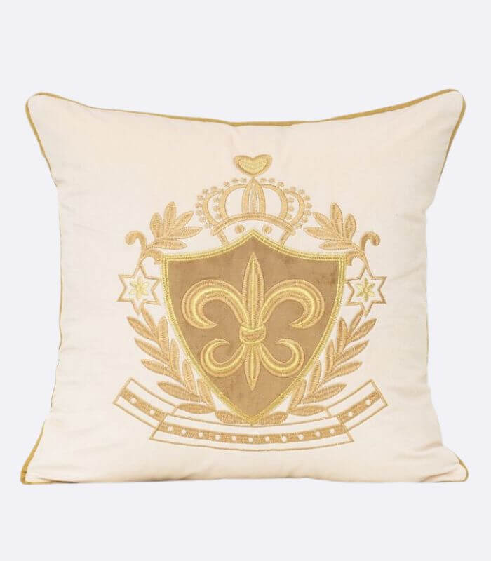 Royal Velvet Cushion Cover with Gold Embroidery 45cm (18 in)