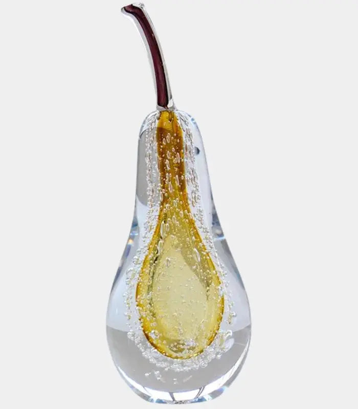 Crystalline Pear Sculpture – Handcrafted Glass Design 24.5 cm (9.65 in)
