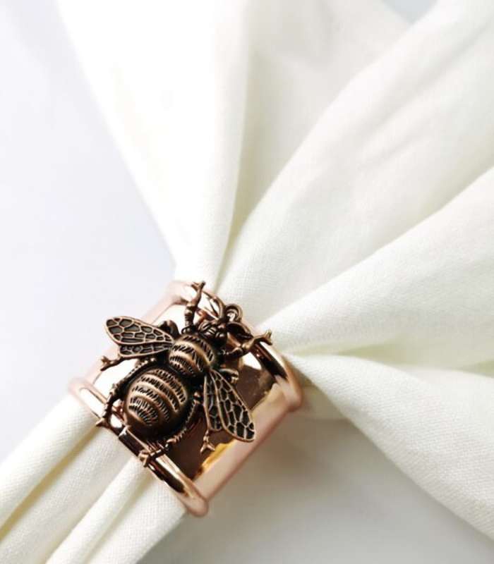 4 Pcs Bee Napkin Rings 5.5cm
