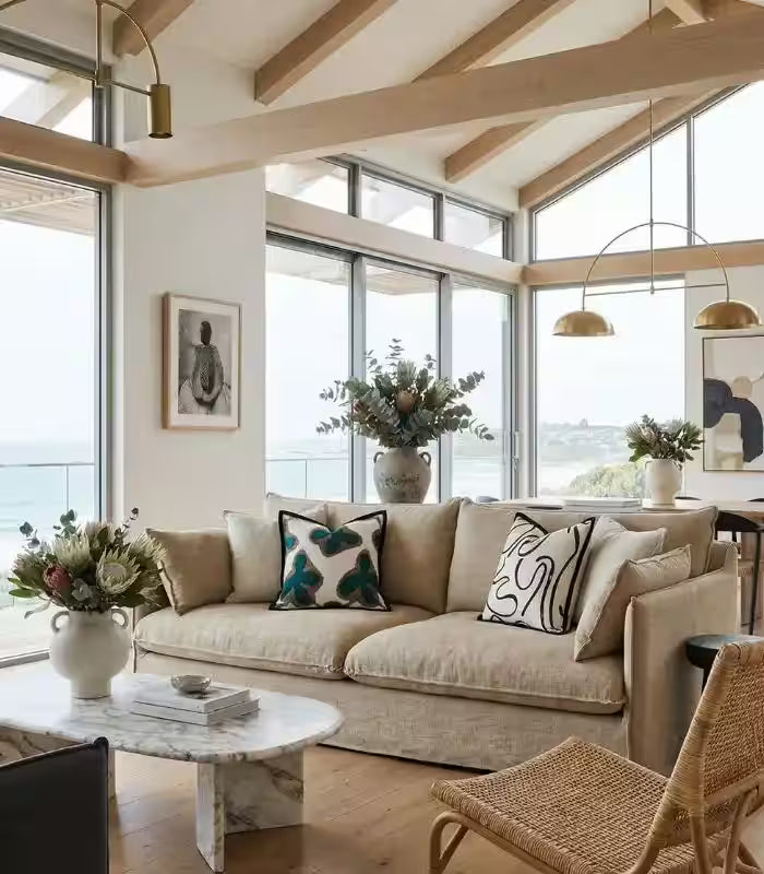 Aurora Decorative Cushion – Abstract Botanical Jacquard Design