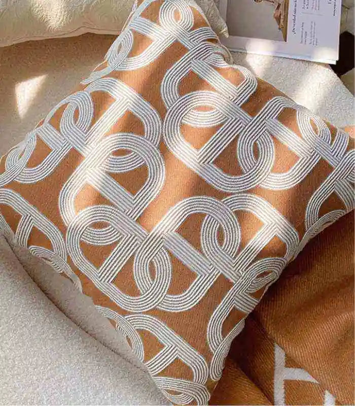 Modern Woven Cushion Cover Embroidered 45x45cm (18x18 in)
