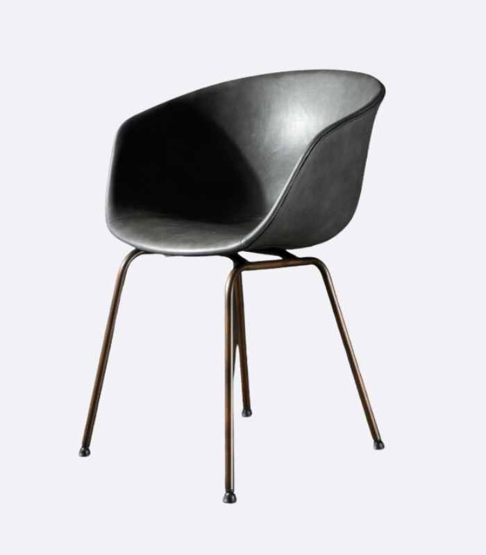 Modern Leather Dining Armchair 80cm