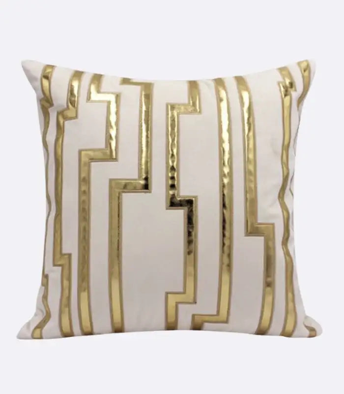 Velvet Cushion Cover Decorative Square Pillow Case Beige, Gold 45 cm