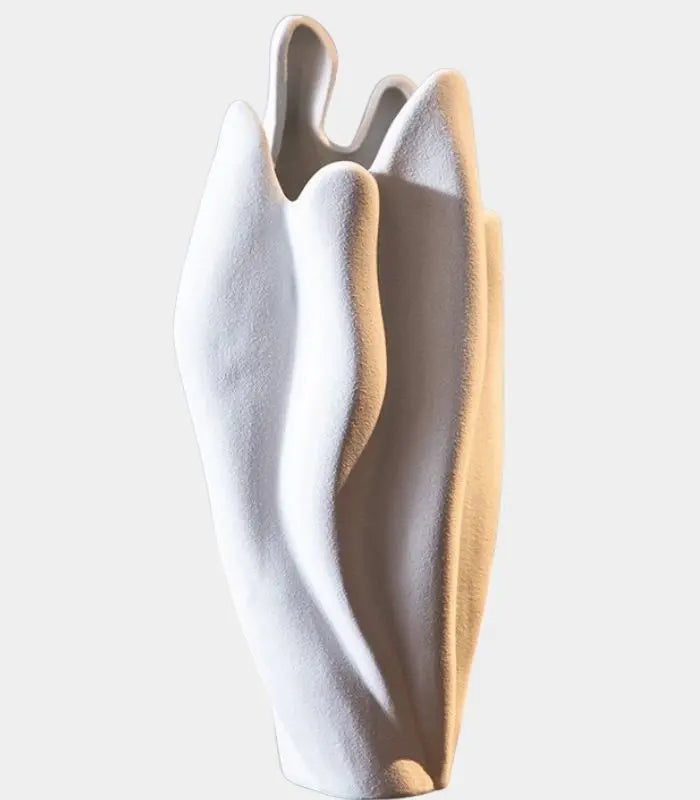Blanc Ceramic Vase White Textured