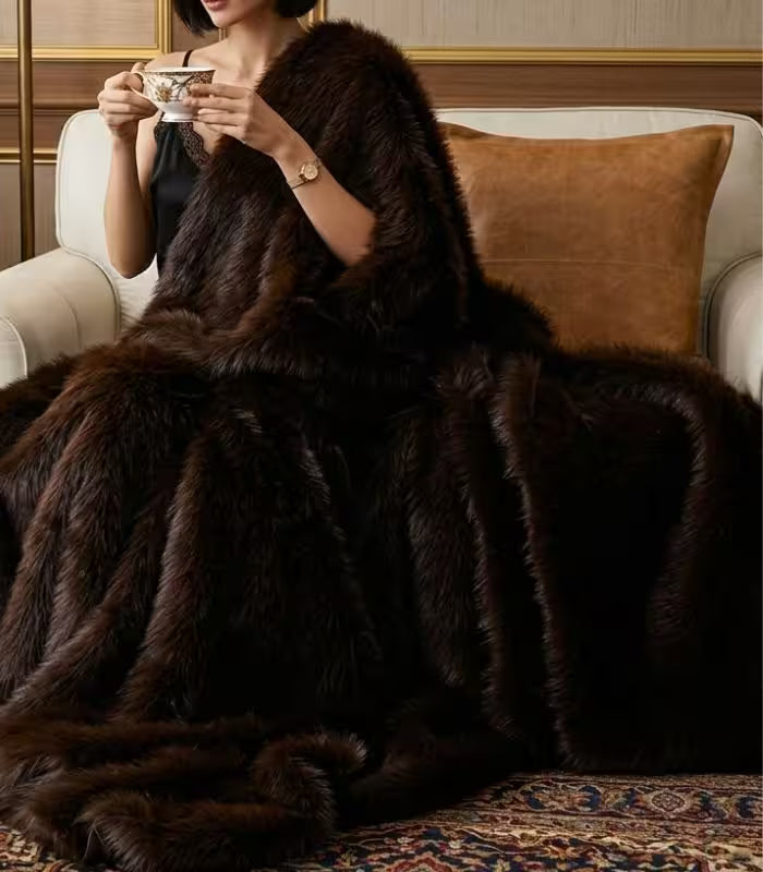 Faux Fur Throw Blanket Plush Faux Fur Throw Chocolate Brown