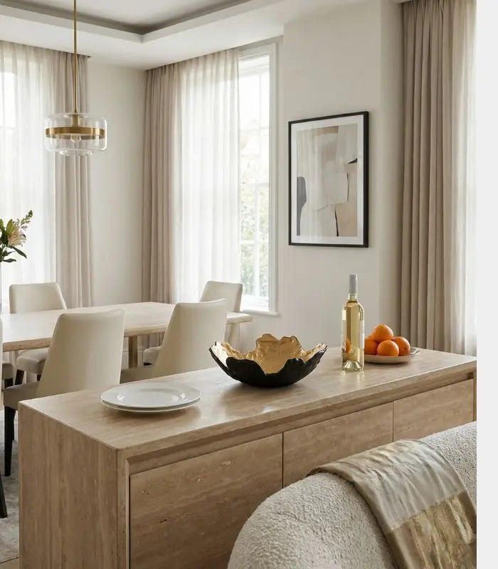 Sintra Large Decorative Bowl - Modern Black & Gold Resin Art Piece 40 cm