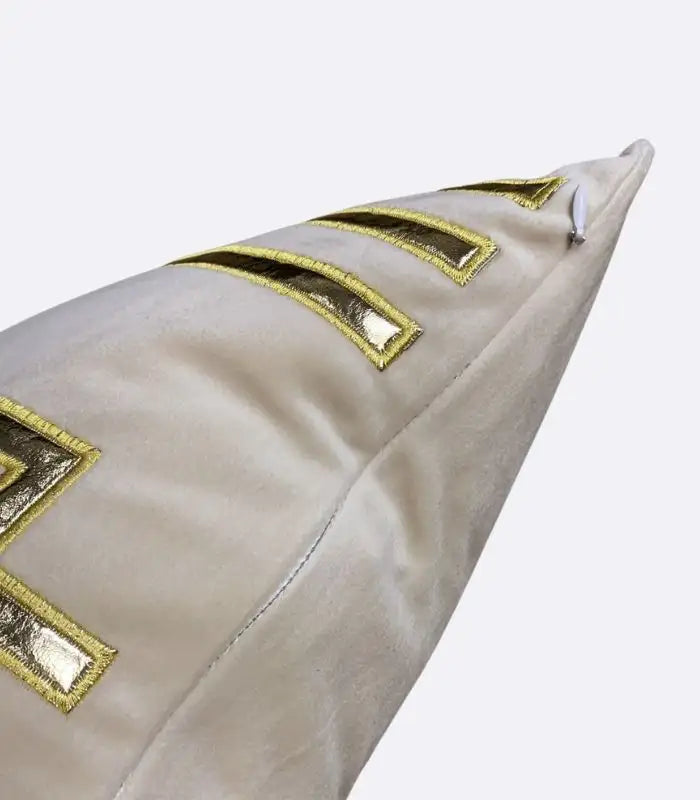 Velvet Cushion Cover Decorative Square Pillow Case Beige, Gold 45 cm