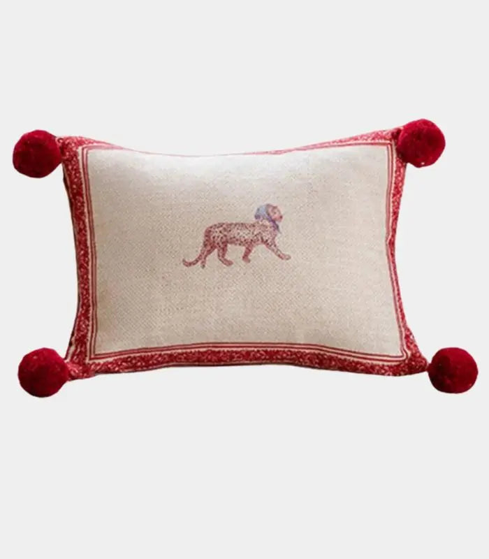 Vintage Style Cushion Cover Decorative Pillow Case Pompon Tassels 30x40 cm