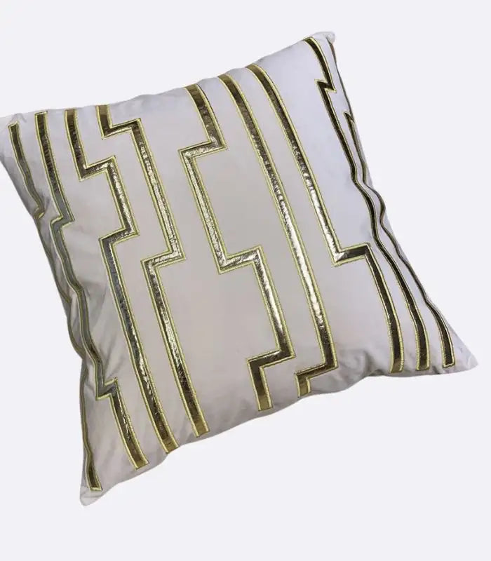 Velvet Cushion Cover Decorative Square Pillow Case Beige, Gold 45 cm