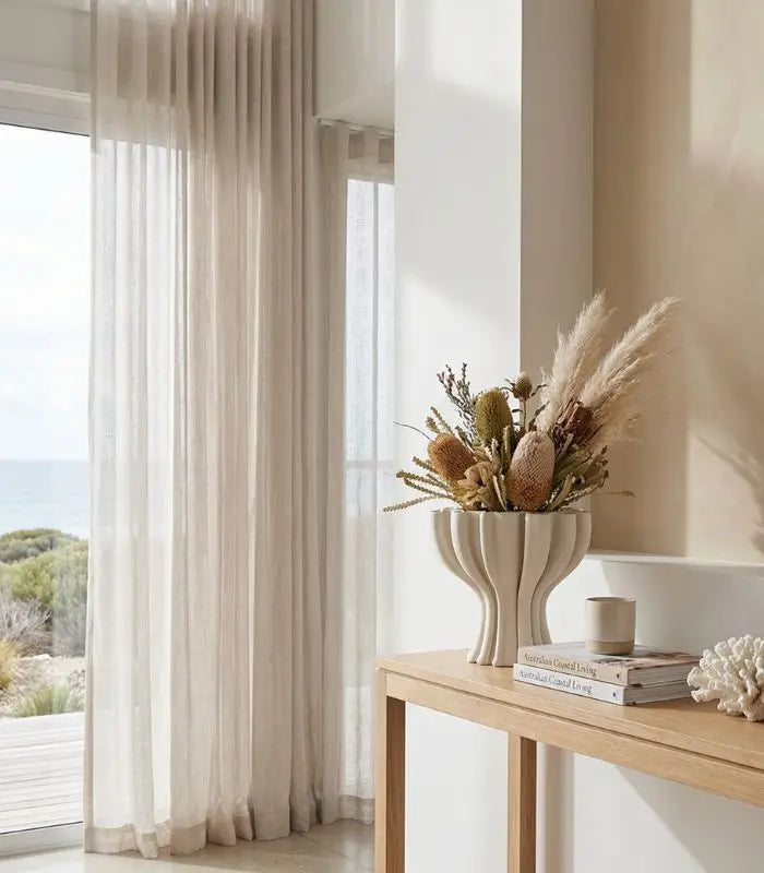 Mirabelle Ceramic Vase – Sculptural Fluted Design 26 cm (10.24 in) White