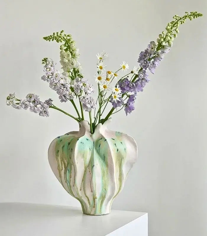Marea Ceramic Vase – Artisan Coastal Glaze Desig 32 cm