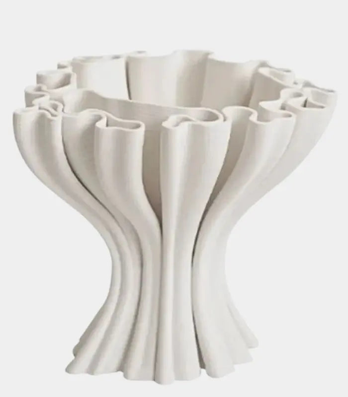Table Top Vase Paloma White Ceramic 27 cm (10.6 in)