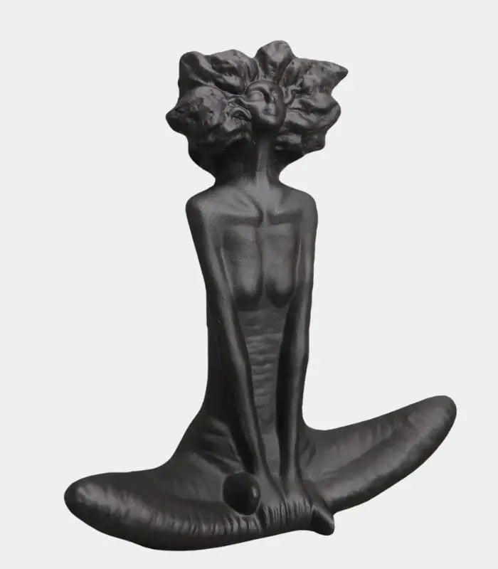 Modern Decorative Sculpture Meditation Decorative Sculpture - White Resin Art 32 cm