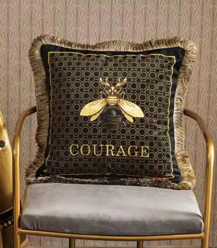 Retro Gold Cushion Cover Decorative Pillow Case Print Velvet