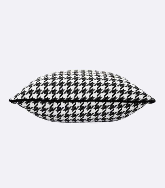 Modern Houndstooth Pattern Cushion Cover Black & White 45x45cm