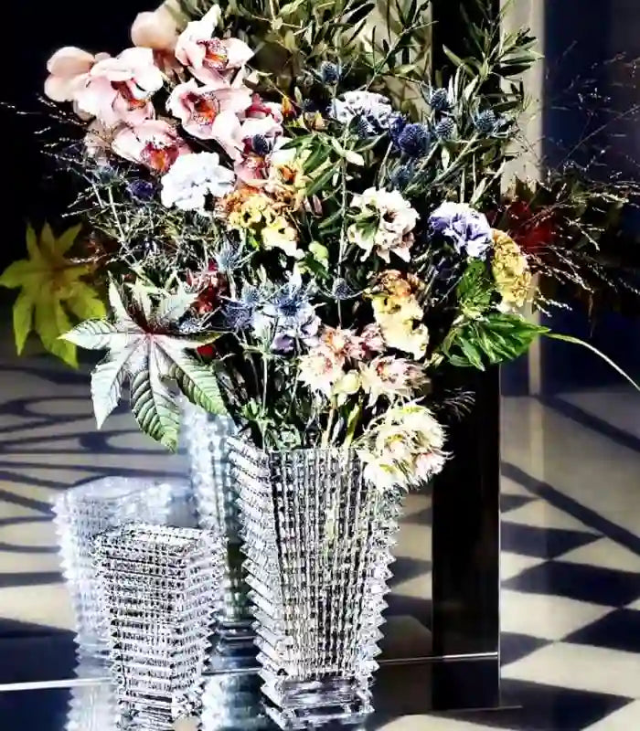 Crystal Glass Tabletop Vase Rectangular 28 cm