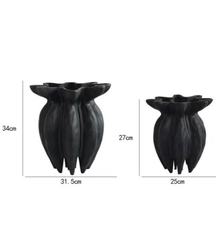 Ebon Bloom Vase - Elegant Handcrafted Black Vase Handcrafted