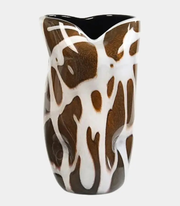 Kaelara Abstract Tortoiseshell Glass Vase – Handblown Artisan Design