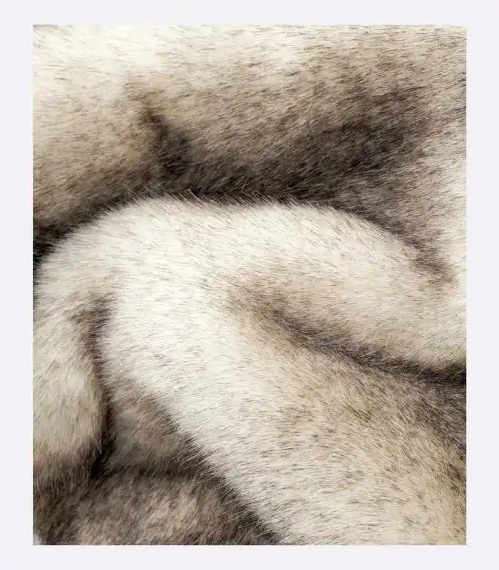 Faux Fur Blanket Throw Cream - Grey