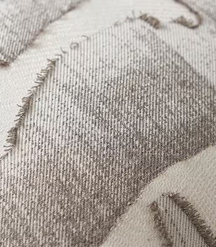 Abstract Brushstroke Cushion Cover – Embroidered Design Cream