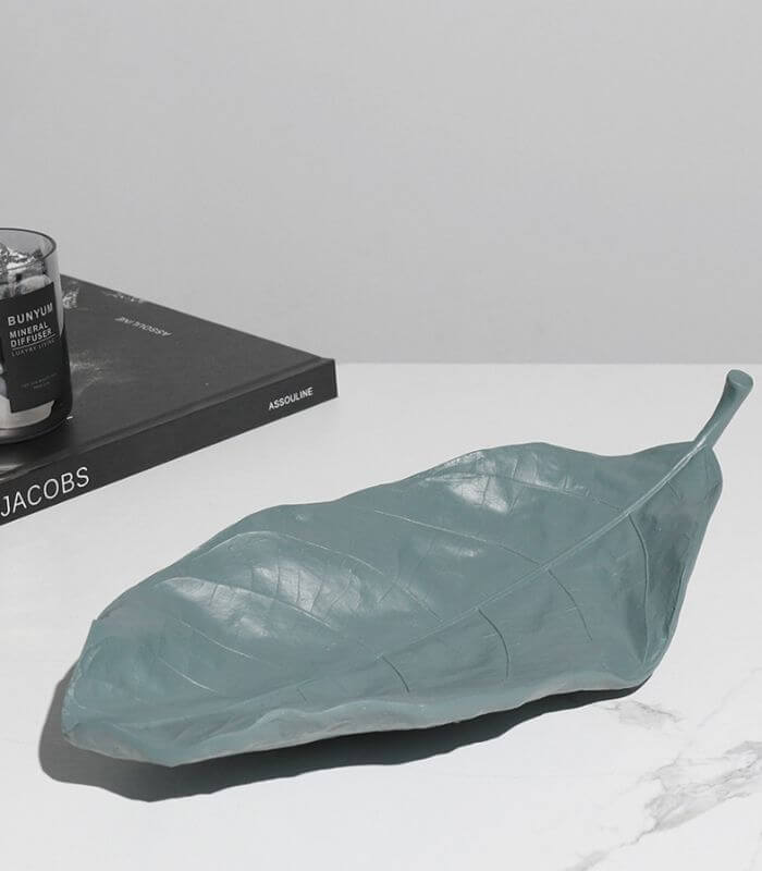 Botanica Leaf Catchall Tray Collection - Nature-Inspired Decorative Accent (Available in 3 Sizes & Colors)