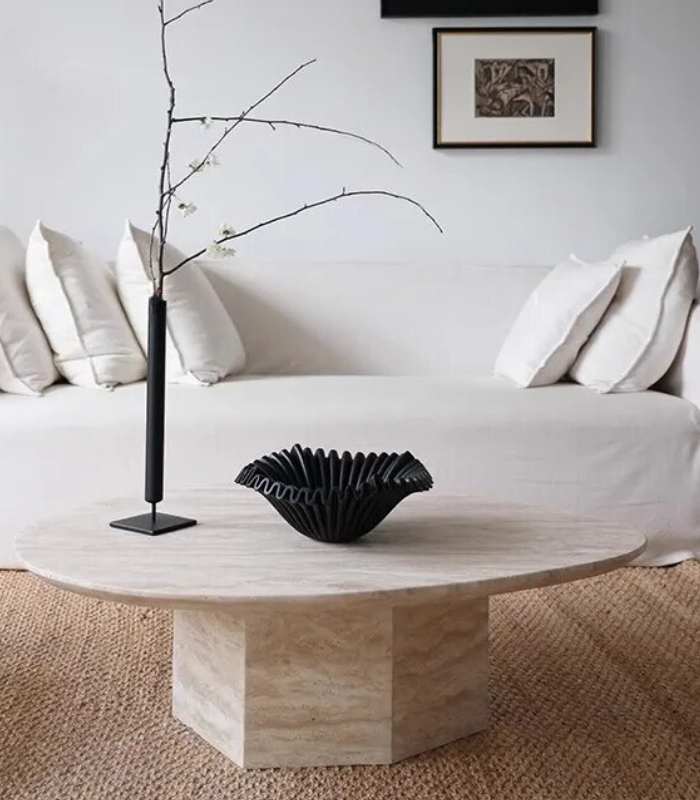 Decorative Fruit Bowl Ruffle Black Resin 27 cm