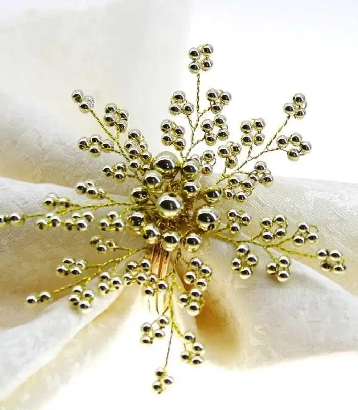 6 Pcs Set Pearl Napkin Rings Beaded 5.5 cm, Napkin Rings