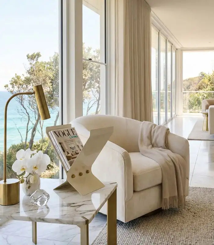 Ashford Magazine Holder – Sculptural Metal Design