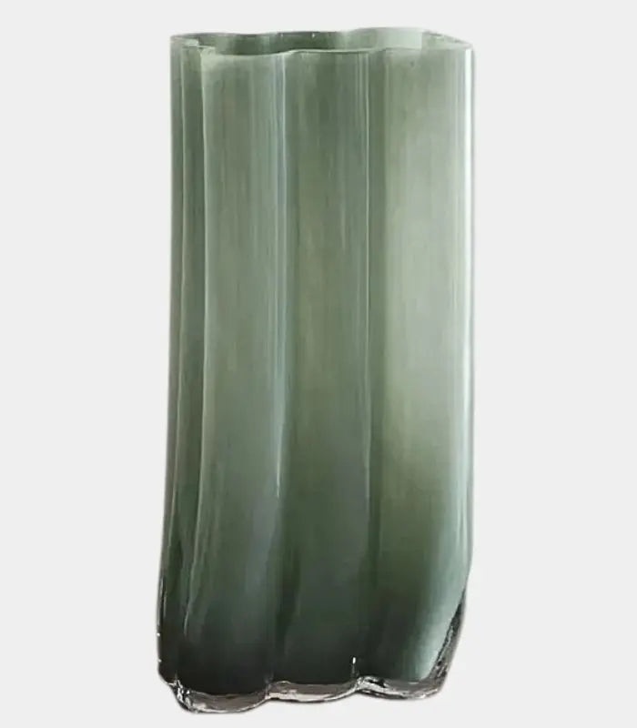 Sculptural Ribbed Glass Vase - Two Sizes