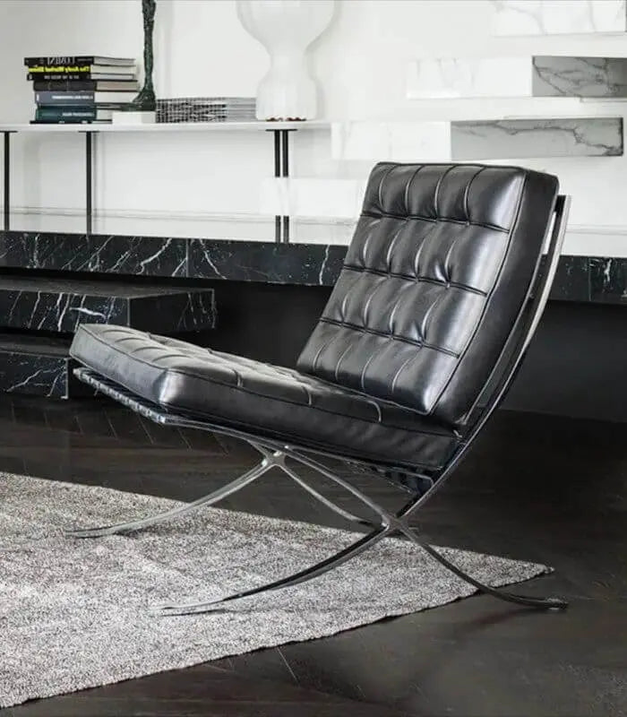 Catalonia Luxe Modernist Chair – Handcrafted Leather and Stainless Steel Seating