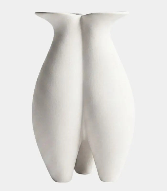 Silhouette Ceramic Vase Frosted White Large