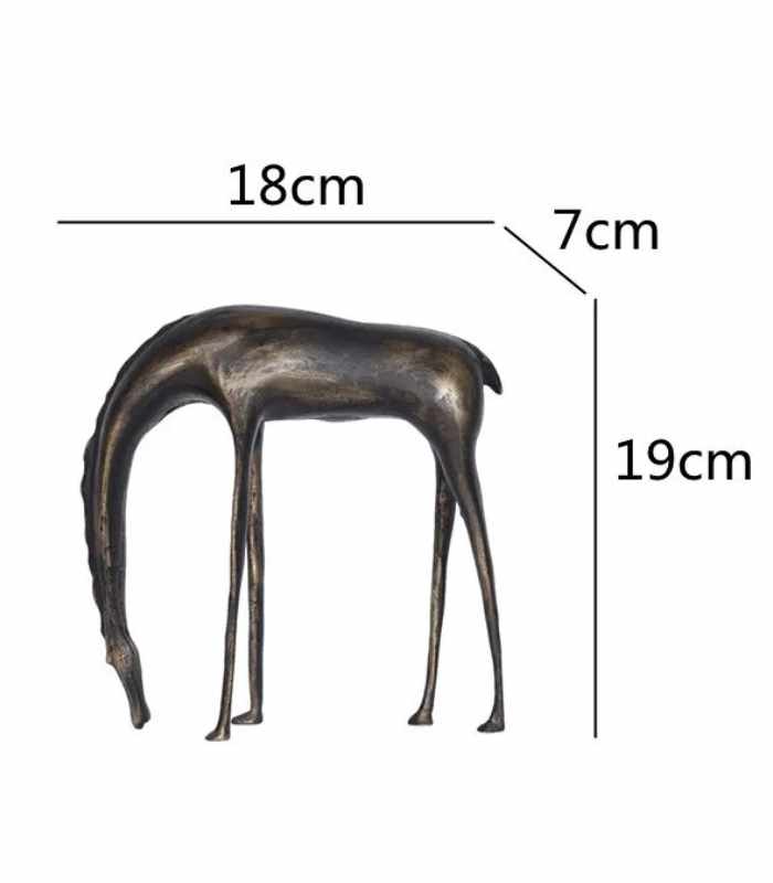 Tranquil Grazing Horse Sculpture Iron Decor