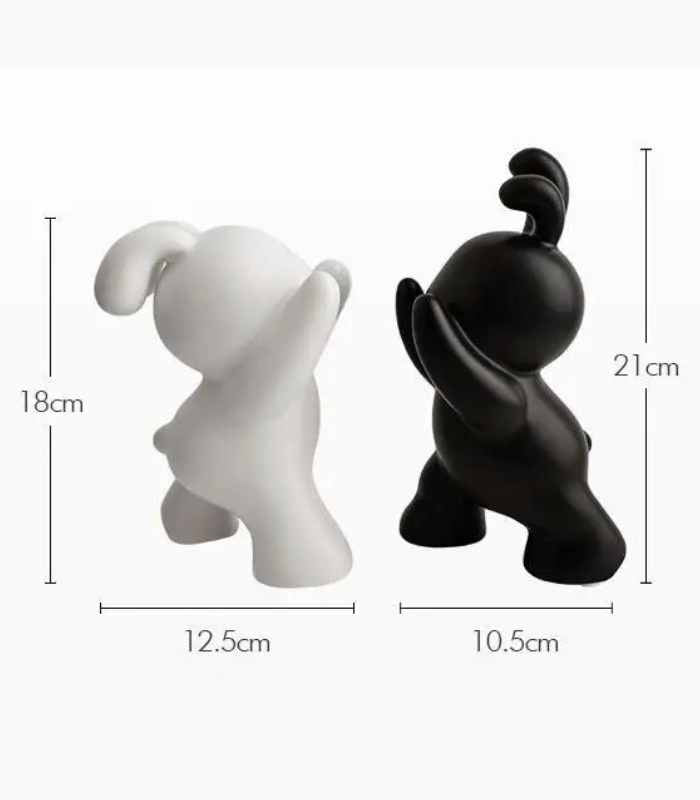 Set 2 Pcs Bunny Bookends Ceramic