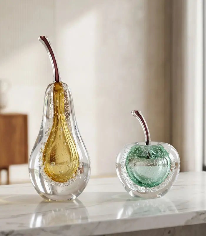 Crystalline Pear Sculpture – Handcrafted Glass Design 24.5 cm (9.65 in)